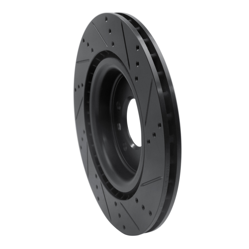 Land Rover Range Rover Sport Brake Rotor (1) - Rear Left - R1 Concepts - Drilled & Slotted - Black - `14-`24